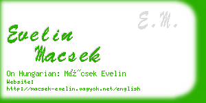 evelin macsek business card